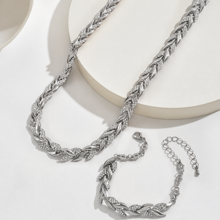 Elegante Glazen Rhinestone Viskleur Set