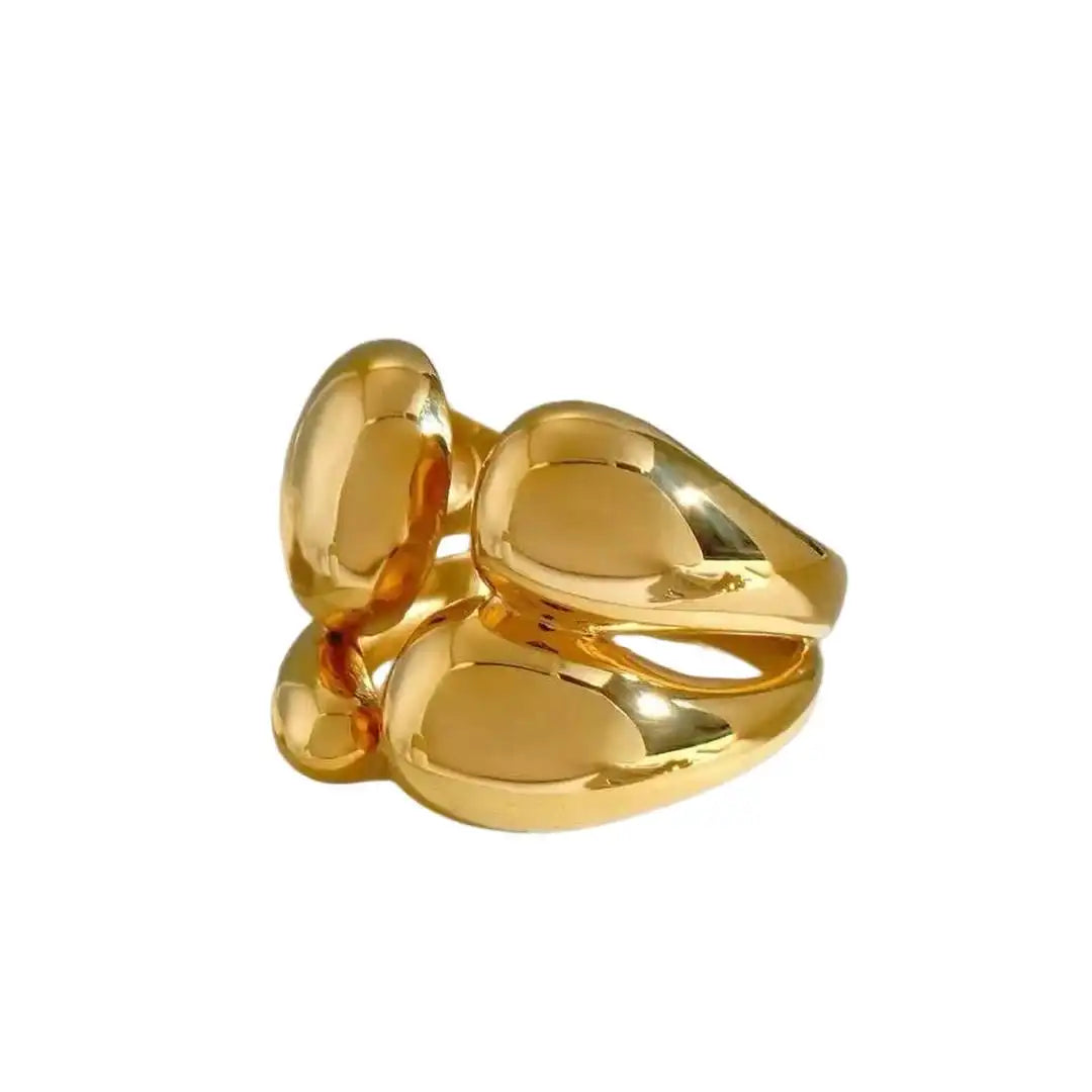 Twee Tonen Gouden Zilveren Stapelring